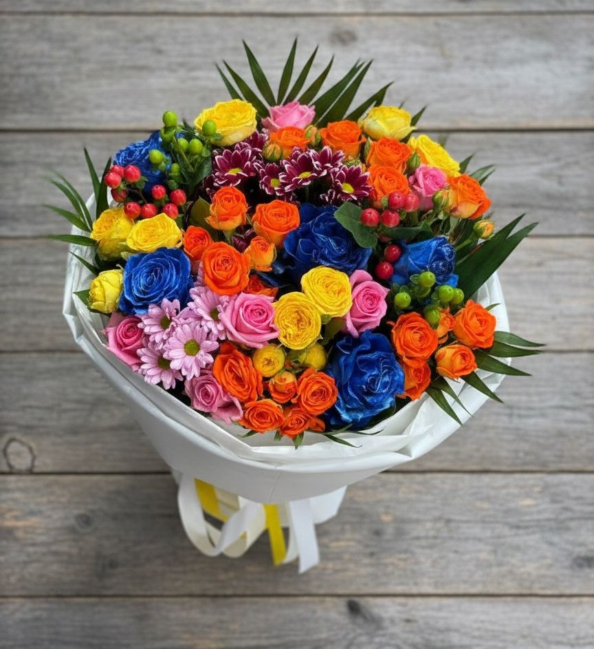 Букет цветов из: Розы и Хризантемы в Сухобезводное