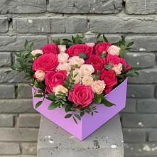Цветочная композиция из Розы в коробке в Сухобезводное