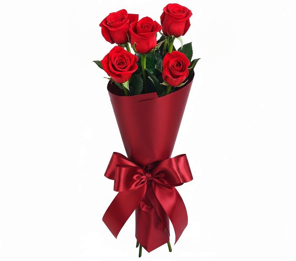 Букет 5 Красных роз Эдлесс Лав в Сухобезводное
