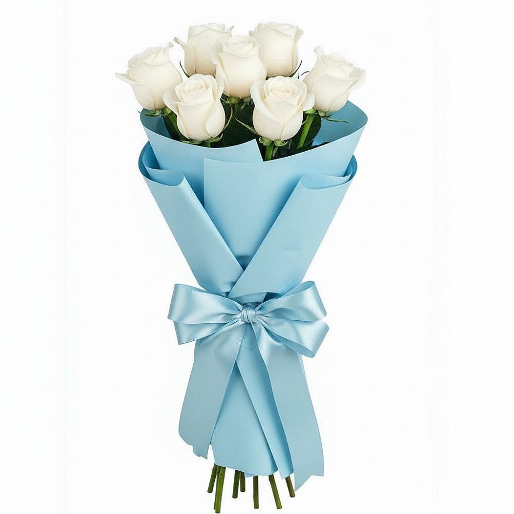 Букет 7 белых роз Проуд в Сухобезводное