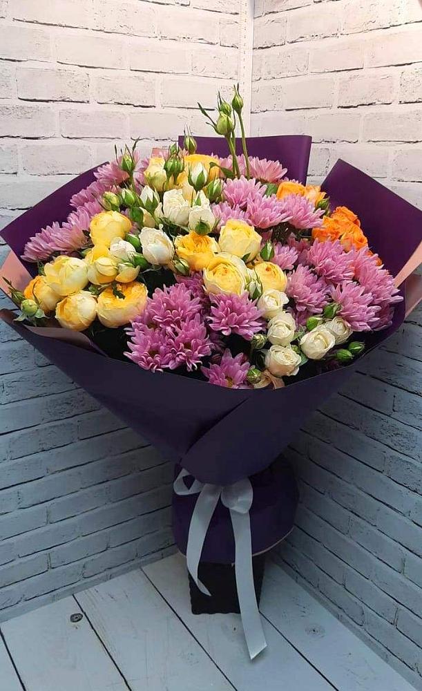Букет цветов из: Хризантемы и Розы в Сухобезводное