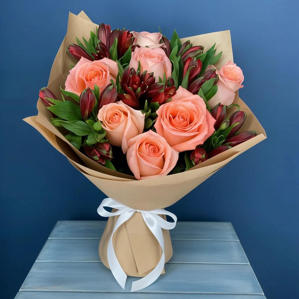 Букет цветов из: Розы и Альстромерии в Сухобезводное