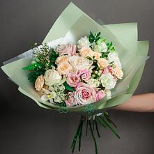 Букет цветов из:  Лизиантусы, Розы и Гвоздики #REPLACE_PRED# Сухобезводное