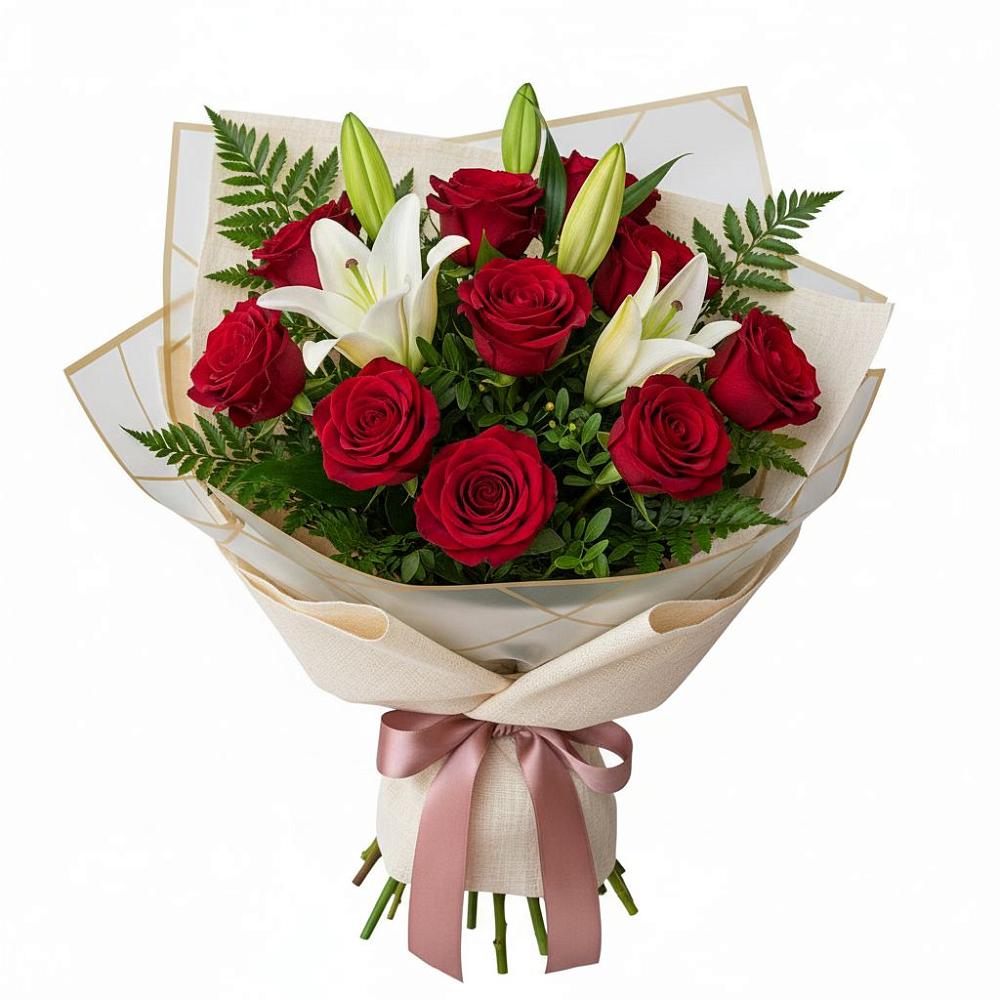 Букет цветов из: Лилии и Розы в Сухобезводное