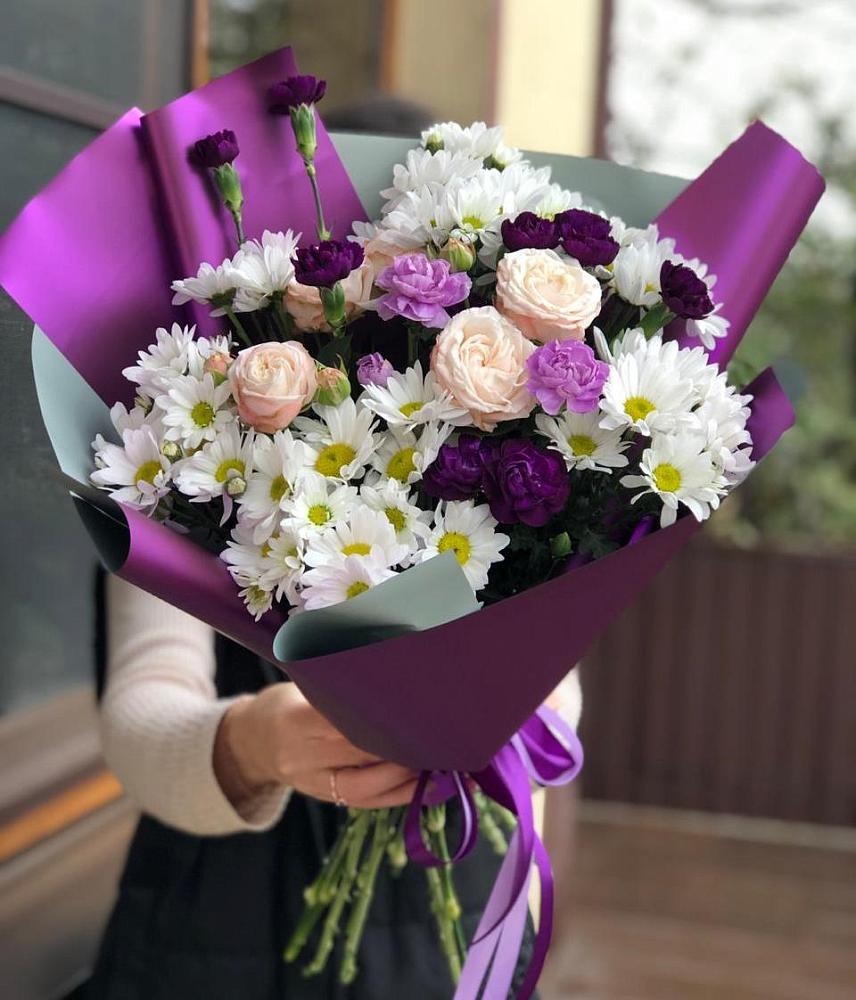 Букет цветов из: Хризантемы, Гвоздики и Розы в Сухобезводное