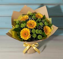 Букет цветов из:  Герберы и Хризантемы в Сухобезводное