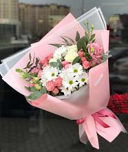 Букет цветов из:  Розы, Лизиантусы и Хризантемы в Сухобезводное