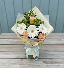 Букет цветов из:  Герберы, Розы и Хризантемы в Сухобезводное