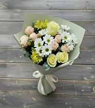 Букет цветов из:  Альстромерии, Розы и Хризантемы в Сухобезводное