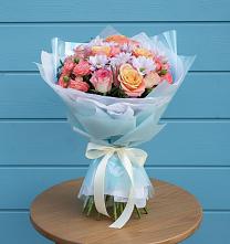 Букет цветов из:  Хризантемы и Розы в Сухобезводное