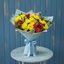 Букет цветов из:  Альстромерии и Хризантемы в Сухобезводное