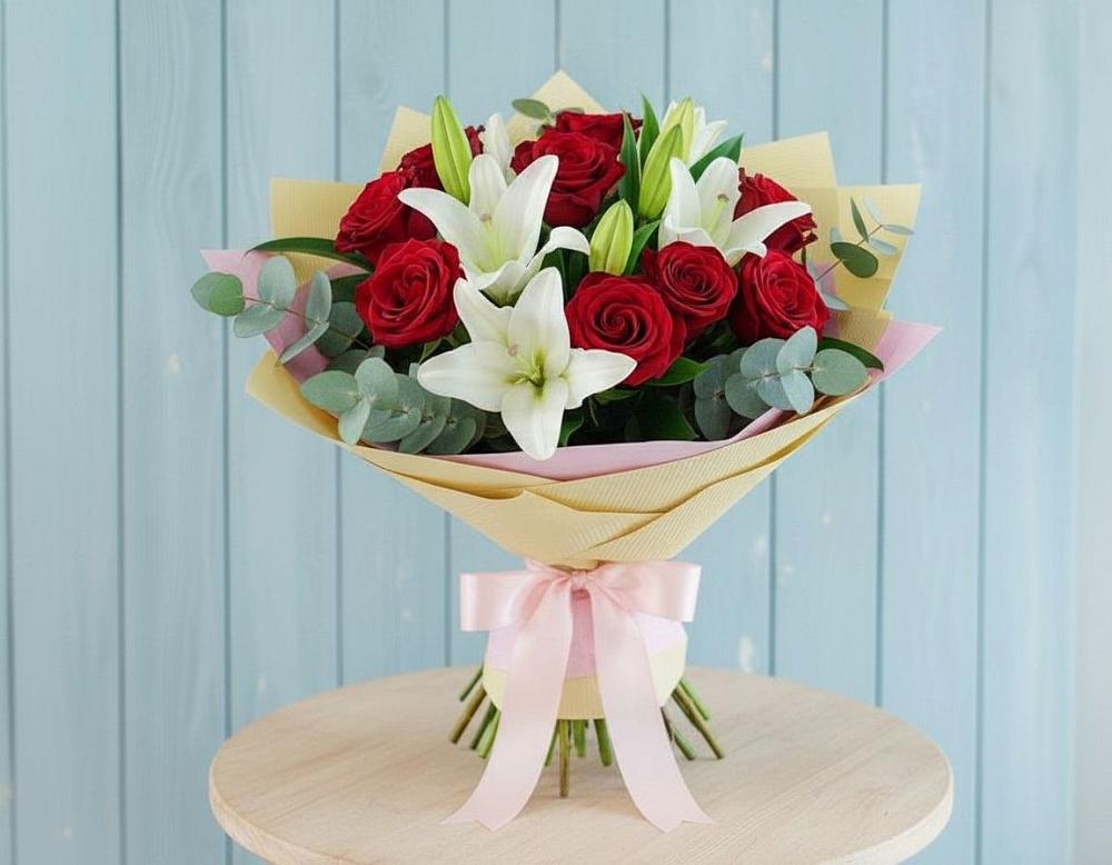Букет цветов из: Лилии и Розы в Сухобезводное